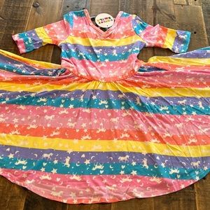 Dot Dot Smile size 3/4 or 8/10 Girls Unicorn Ballerina twirl dress New